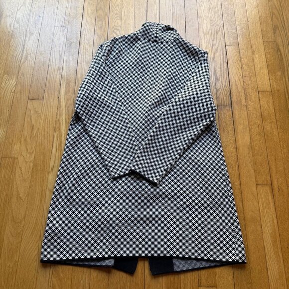 Lands End Size XL 18 Black & White Houndstooth Shawl Collar Long Cardigan Jacket - Picture 10 of 15